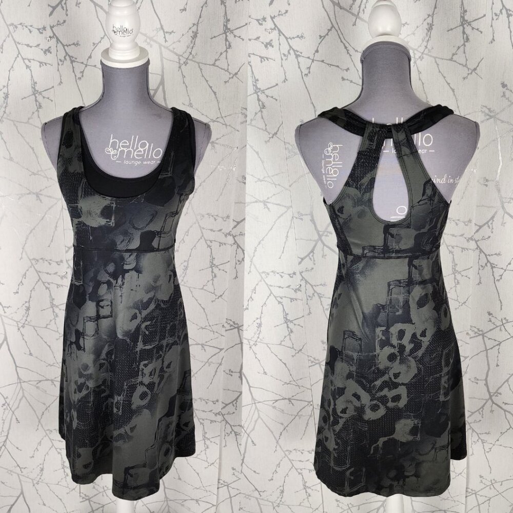 Mountain Hardwear Green Artsy Print Athletic Keyhole Dress